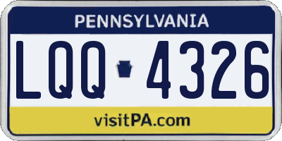 PA license plate LQQ4326