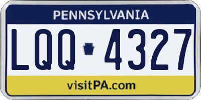 PA license plate LQQ4327