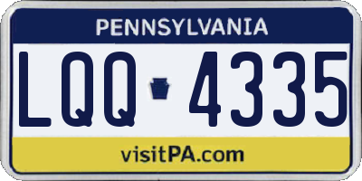 PA license plate LQQ4335