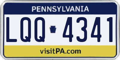 PA license plate LQQ4341