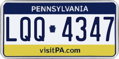 PA license plate LQQ4347