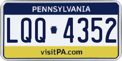 PA license plate LQQ4352