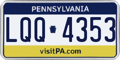 PA license plate LQQ4353