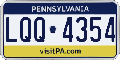 PA license plate LQQ4354