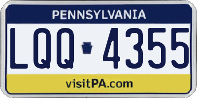 PA license plate LQQ4355