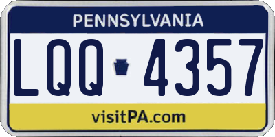 PA license plate LQQ4357