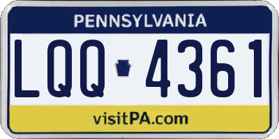 PA license plate LQQ4361