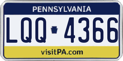 PA license plate LQQ4366