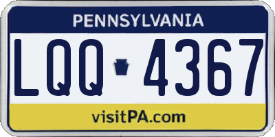 PA license plate LQQ4367