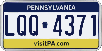 PA license plate LQQ4371