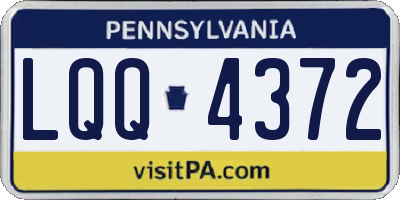 PA license plate LQQ4372