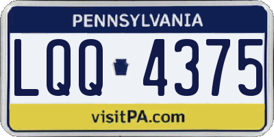 PA license plate LQQ4375