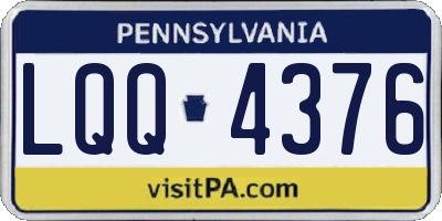 PA license plate LQQ4376
