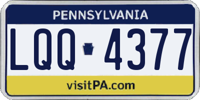 PA license plate LQQ4377