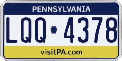 PA license plate LQQ4378