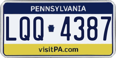 PA license plate LQQ4387