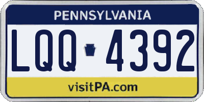 PA license plate LQQ4392