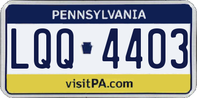 PA license plate LQQ4403