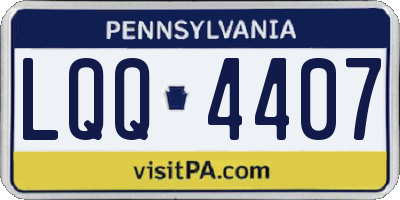 PA license plate LQQ4407