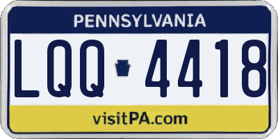 PA license plate LQQ4418