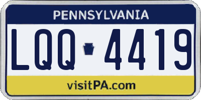 PA license plate LQQ4419