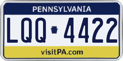 PA license plate LQQ4422