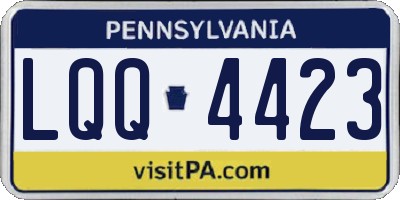 PA license plate LQQ4423