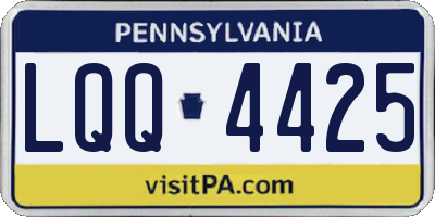 PA license plate LQQ4425
