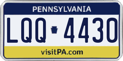 PA license plate LQQ4430