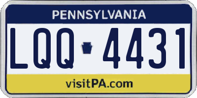 PA license plate LQQ4431