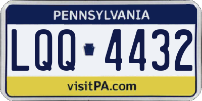 PA license plate LQQ4432