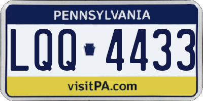 PA license plate LQQ4433