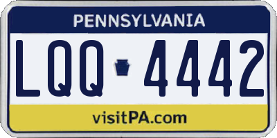 PA license plate LQQ4442