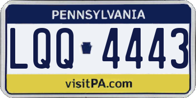 PA license plate LQQ4443