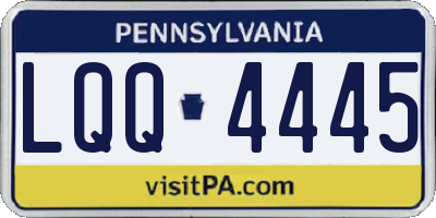 PA license plate LQQ4445