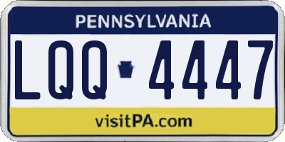 PA license plate LQQ4447
