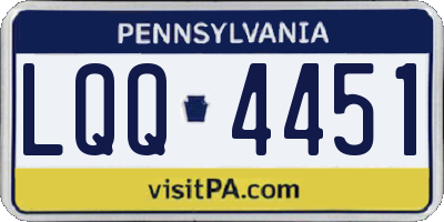 PA license plate LQQ4451