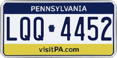 PA license plate LQQ4452