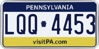 PA license plate LQQ4453