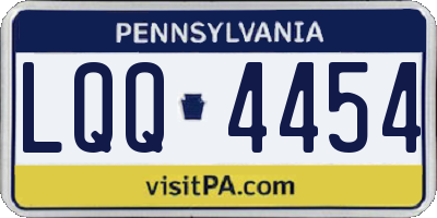 PA license plate LQQ4454