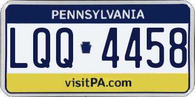 PA license plate LQQ4458