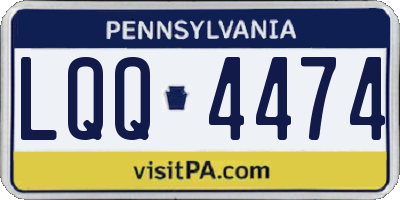 PA license plate LQQ4474