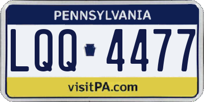 PA license plate LQQ4477