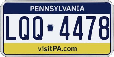 PA license plate LQQ4478