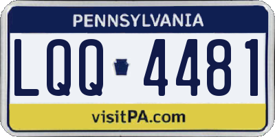 PA license plate LQQ4481