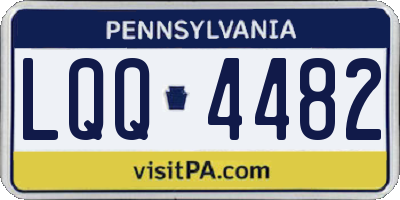 PA license plate LQQ4482