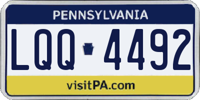 PA license plate LQQ4492