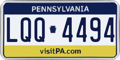 PA license plate LQQ4494