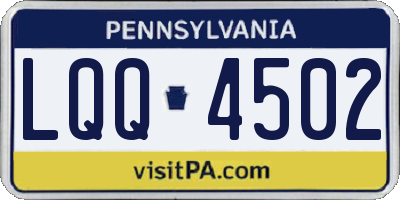PA license plate LQQ4502