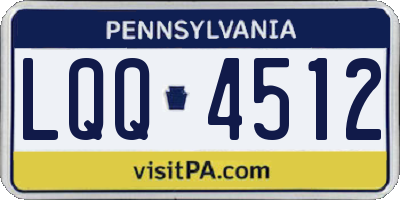 PA license plate LQQ4512